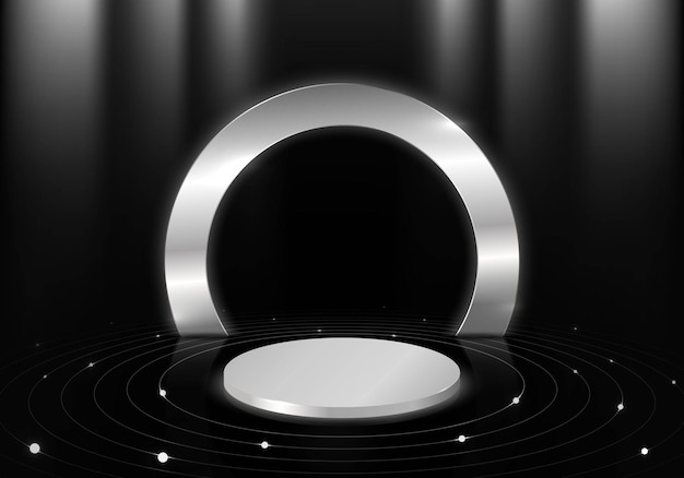 Abstract silver white 3d display template podium artwork