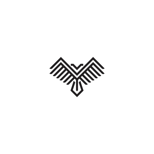 Linea semplice astratta dell'uccello. modello icona logo vettoriale