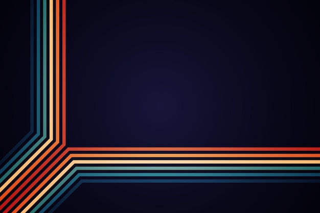 Abstract simple colorful striped lines in retro style