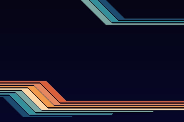 Abstract simple colorful striped lines in retro style