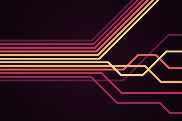 Vector abstract simple colorful striped lines in retro style