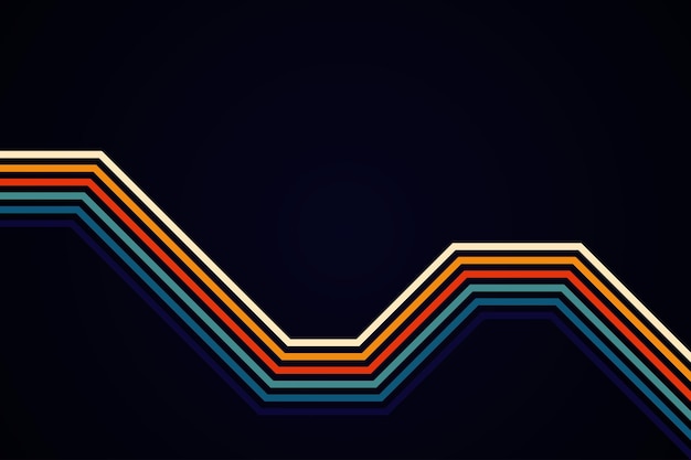 Abstract simple colorful striped lines in retro style