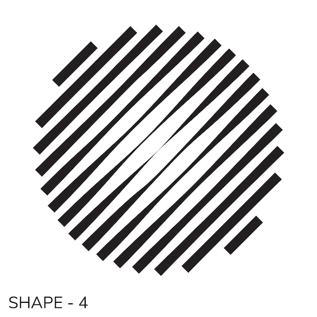 Abstract Simple Geometric Shape Minimal Object Pattern In Black and White Color