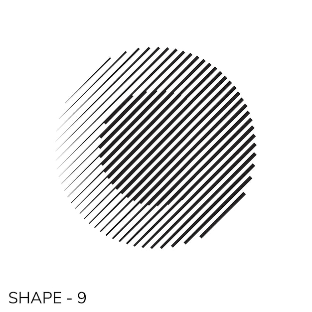 Abstract simple geometric shape minimal object pattern in black and white color