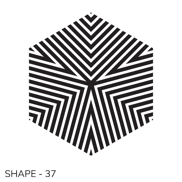 Abstract Simple Geometric Shape Minimal Object Pattern In Black and White Color