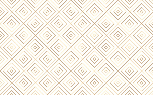 Abstract simple geometric vector seamless pattern with gold line texture on a white background