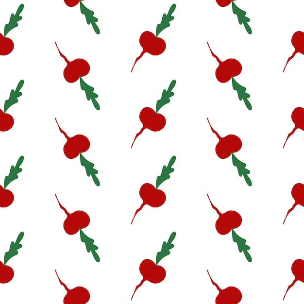 ベクトル 抽象的なシンプルな手描きビーツ シームレス パターン赤野菜ベジタリアン背景