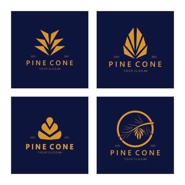 abstract simple pinecone logo designfor businessbadgeemblempine plantationpine wood industryyo