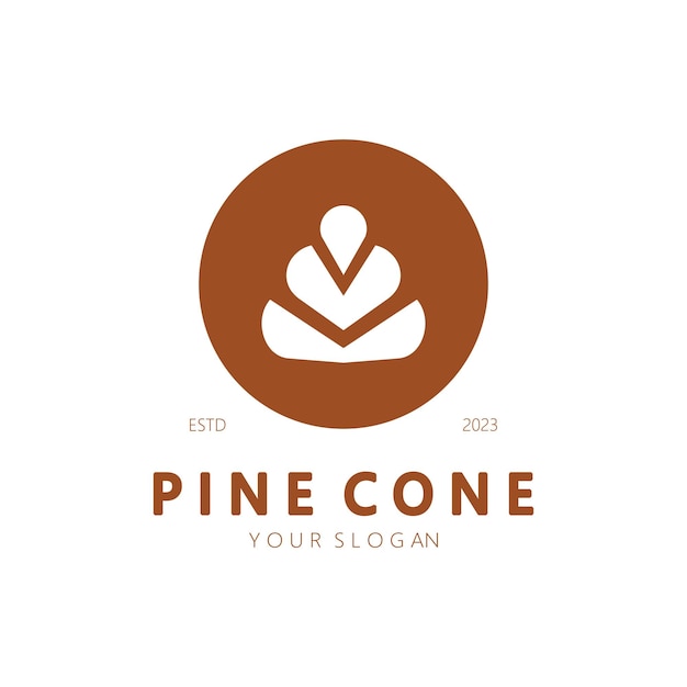 Abstract simple pinecone logo designfor businessbadgeemblempine plantationpine wood industryyogaspa