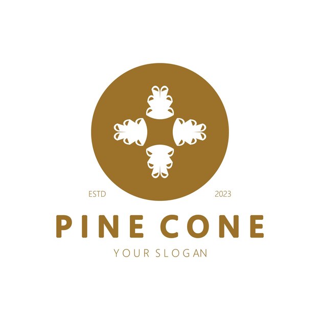 Abstract simple pinecone logo designfor businessbadgeemblempine plantationpine wood industryyogaspa