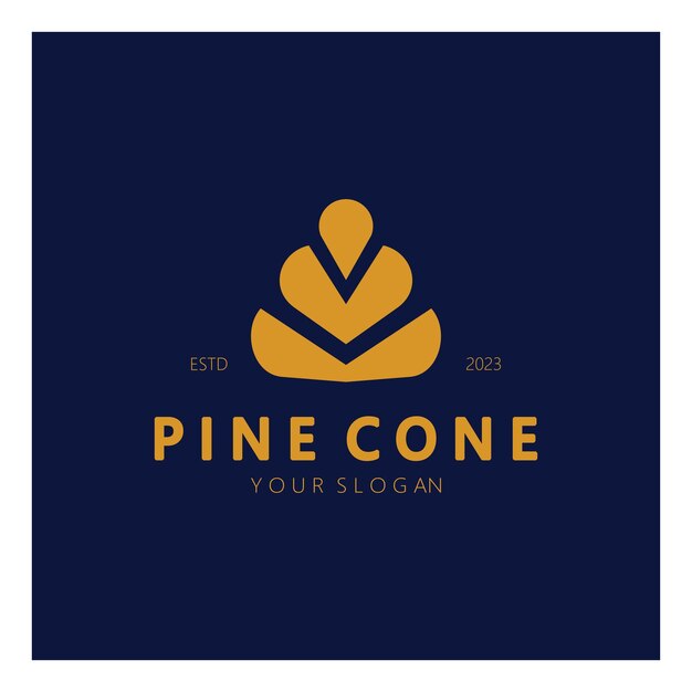 Abstract simple pinecone logo designfor businessbadgeemblempine plantationpine wood industryyogaspa