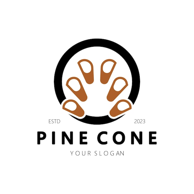 Abstract simple pinecone logo designfor businessbadgeemblempine plantationpine wood industryyogaspa