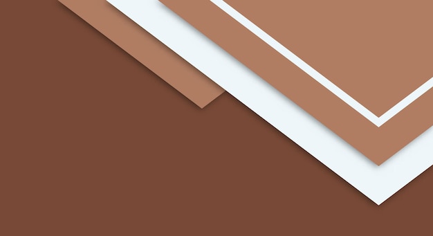 Vector abstract simple shape with white and brown color background with papercut style for wallpaper