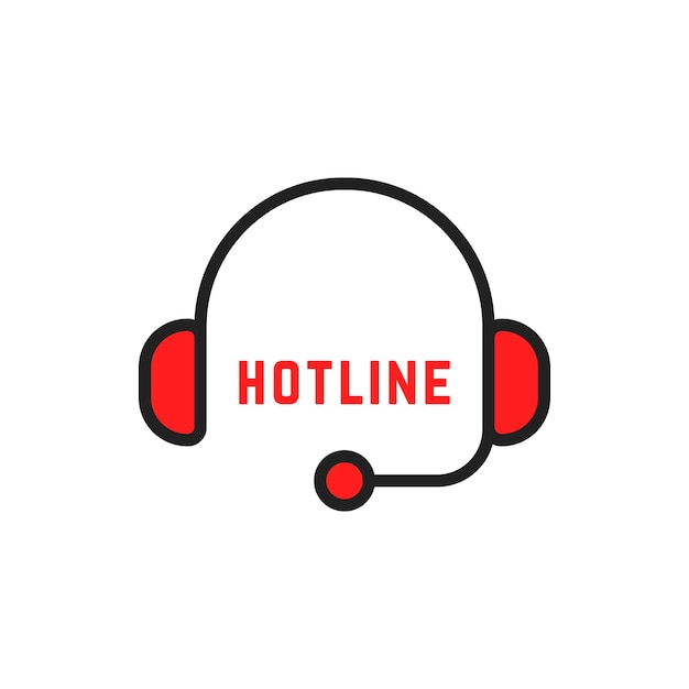 Abstract simple thin line hotline logo