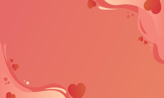 abstract simple wavy fluid valentine day theme background in light red color vector illustration