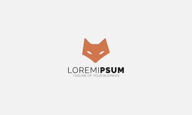 abstract simplified fox head logo icon