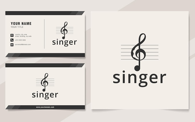 명함 템플릿이 있는 추상 가수 또는 합창단 로고
