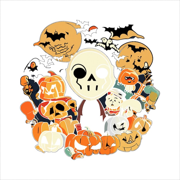 Vector abstract sketch art with a halloween theme 0464