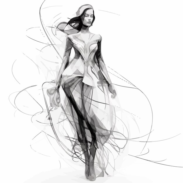 Vector abstract sketch of a woman vector