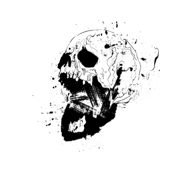 Abstract skull face tshirt vector illustration grunge skull