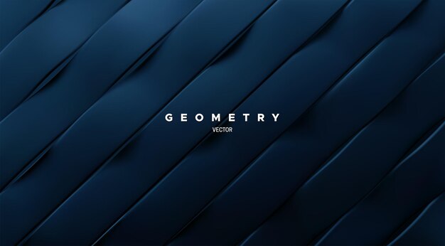 abstract sliced geometric background with slanted wavy dark blue ribbons