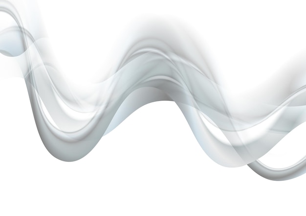 Abstract smooth grey waves on white background