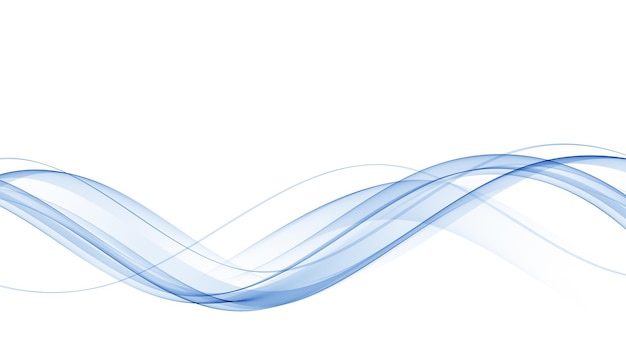 Vector abstract smooth transparent blue wave design element blue wave wave of blue movement curve of a smoky flow