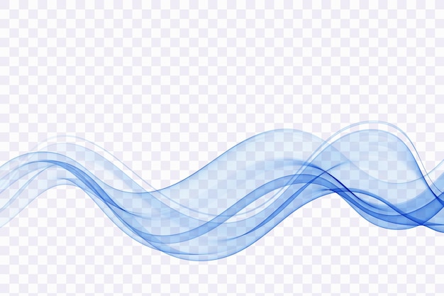 Abstract smooth transparent flow of smoky blue wave