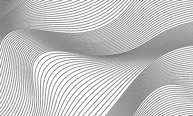 abstract smooth waves background. black and white wavy stripes background