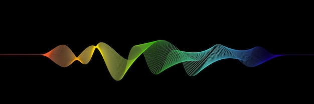 Abstract smooth wavy lines colorful dynamic wave vector design element for the concept of music party technology modern