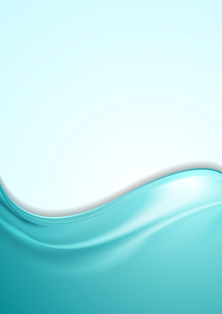 Abstract smooth wavy turquoise flyer design