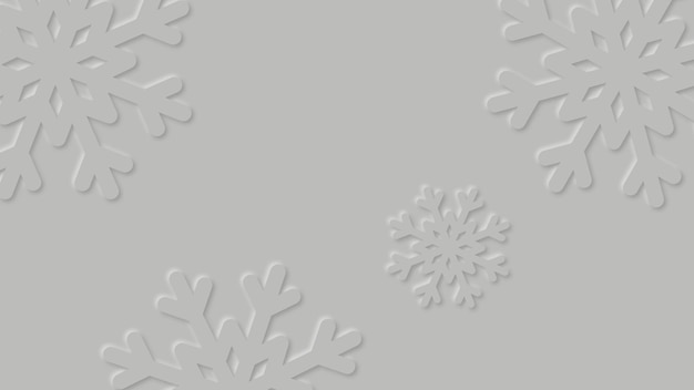 ペーパーアートデザインの抽象的な雪片の背景