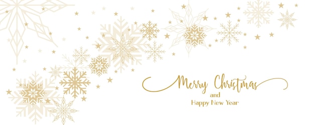 Abstract Snowflakes banner design related to Happy Holiday Greeting