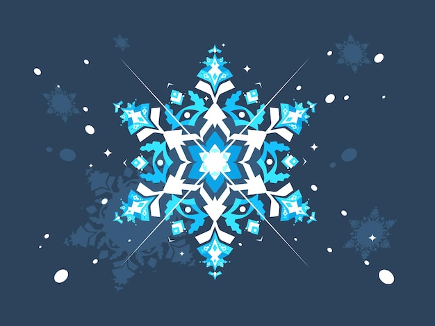 Vector abstract snowlflake flat design