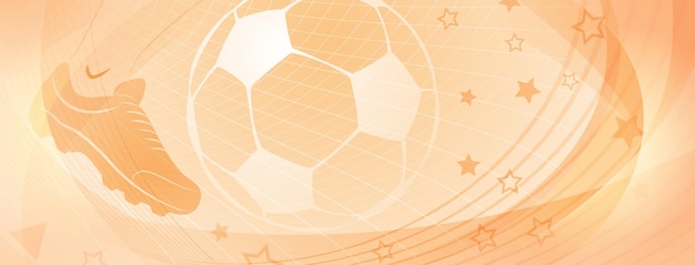 Vector abstract soccer background with big football ball and other sport symbols in yellow colors