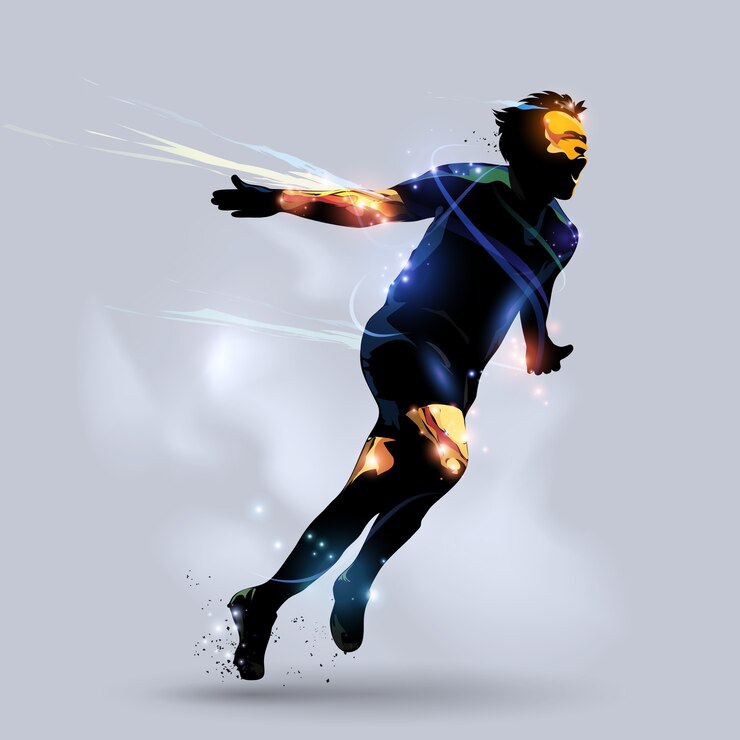Vector abstract soccer celebrating goal