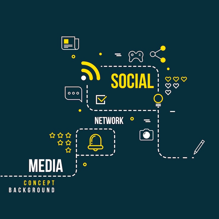 Vector abstract social community network