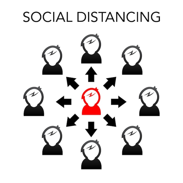 Abstract social distancing background