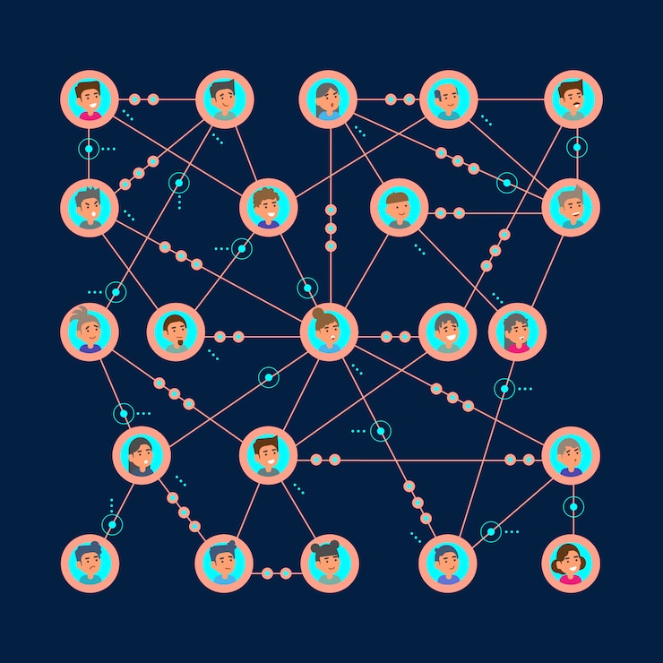 Vector abstract social network vector illustration
