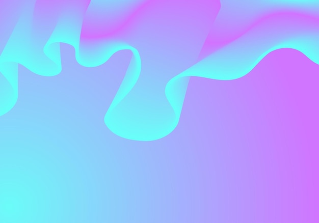 Vector abstract soft color fluid wave. duotone geometric compositions with gradient 3d flow shape.