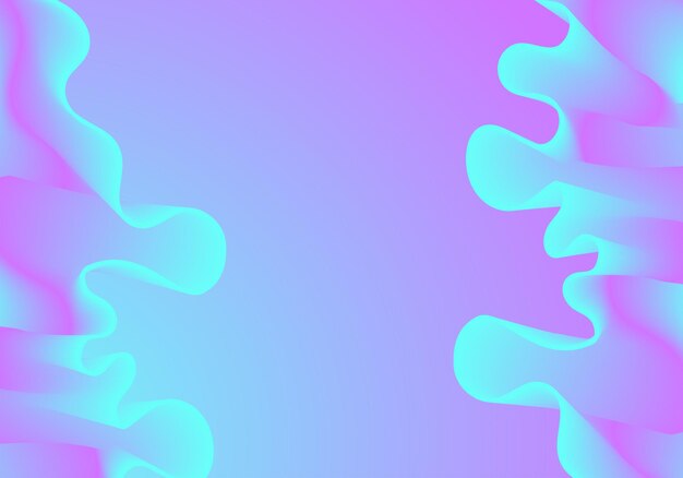 Абстрактная волна жидкости мягкого цвета. двухцветные геометрические композиции с градиентной трехмерной формой потока.