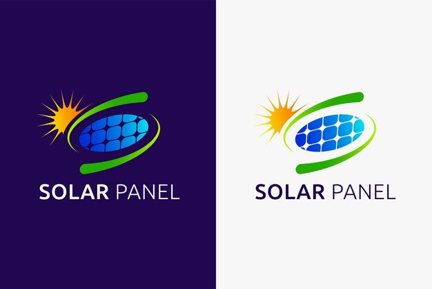 Vector abstract solar panel logo concept with letter s and sun for business industrial natural power energy