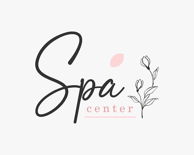 Abstract spa and flower logo minimal illustration