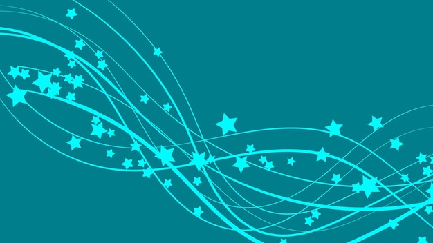 Abstract space background with blue lines and stars Beautiful stars on a blue bright colored