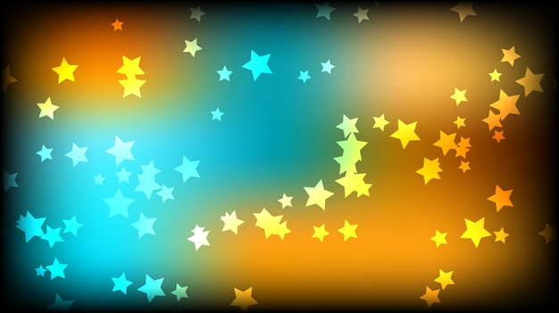 Abstract space background with blue lines and threedimensional stars with a shadow beautiful