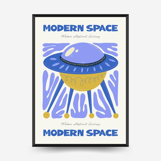 Abstract space and cosmos posters template Modern trendy Matisse minimal style Wall Art decor