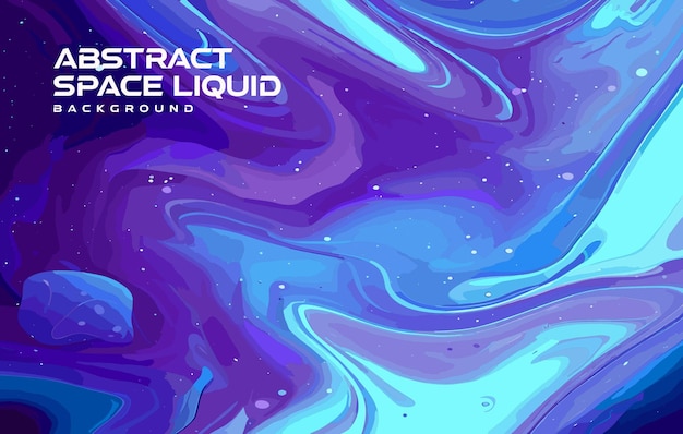 Vector abstract space liquid blue background