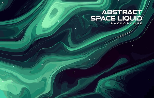 Vector abstract space liquid green background