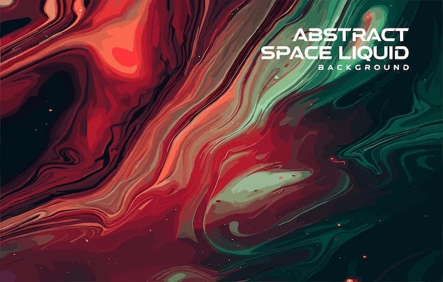 Vector abstract space liquid red and green background