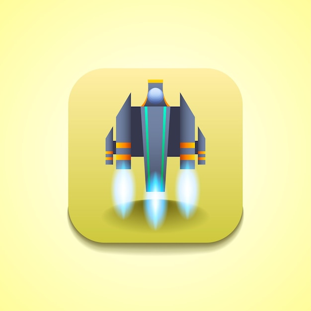 Vector abstract spaceship rocket logo vector icon symbol